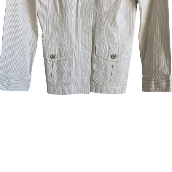 Liz Claiborne Women Cotton Jacket 6 Pin Stripe Lightweight Chic Preppy Retro Y2K - Picture 5 of 12